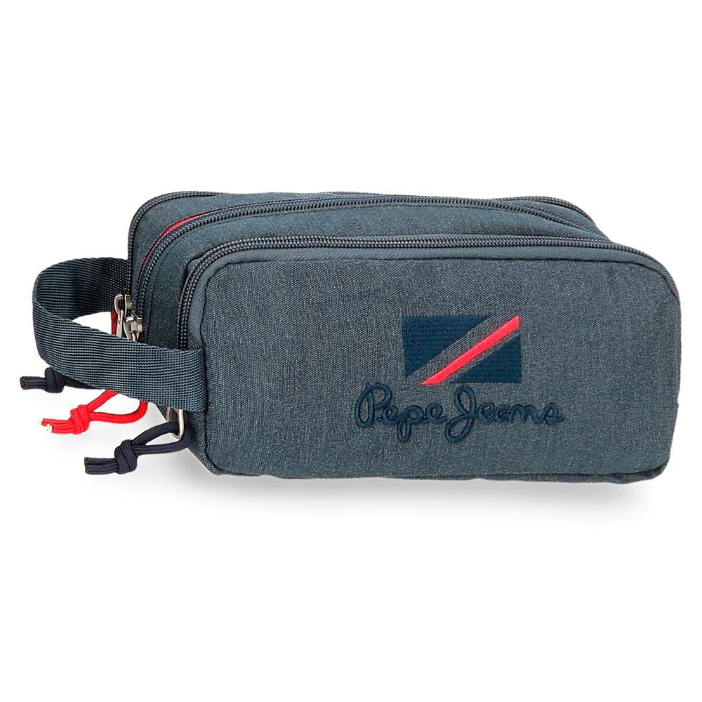 Pepe Jeans Kay Estuche Triple Azul 22x10x9 cms Poliéster