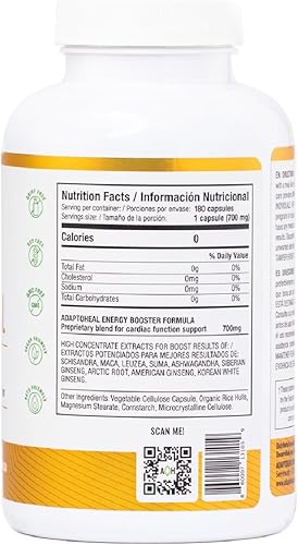 Miniatura 8 de ADAPTOHEAL Adaptógeno Leuzea, Ashwagandha, Rhodiola Rosea, Schisandra y Complejo de Ginseng  Energyheal Adaptogénico Suplemento Energético para