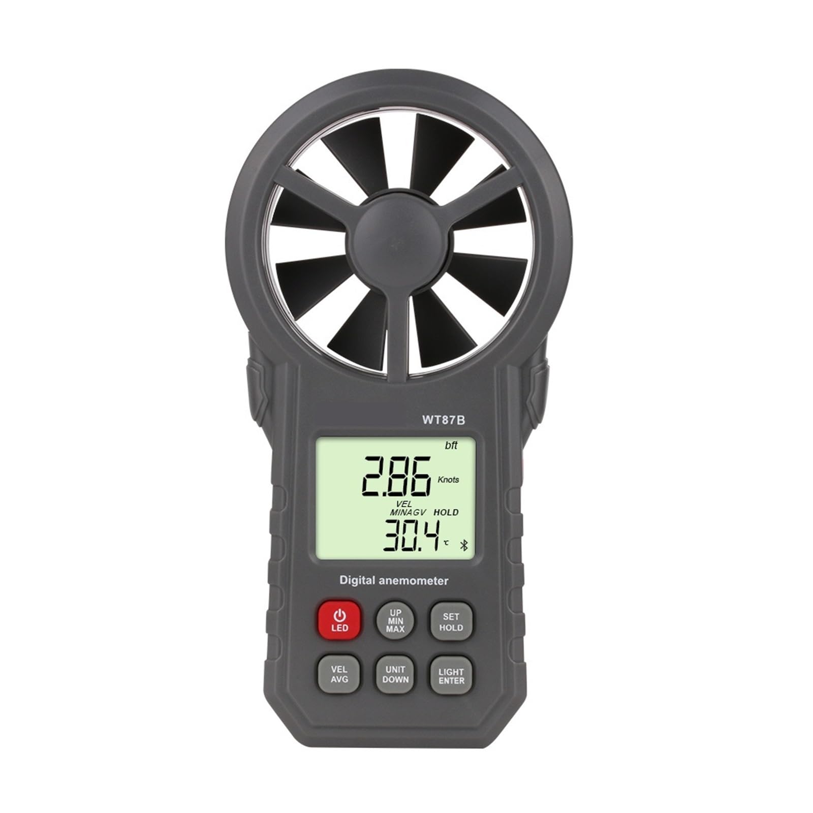 Anemómetro Digital Termómetro Medidor De Humedad Velocidad Del Viento Portátil Con USB Bluetooth Mano Mediciones Precisas Versátiles