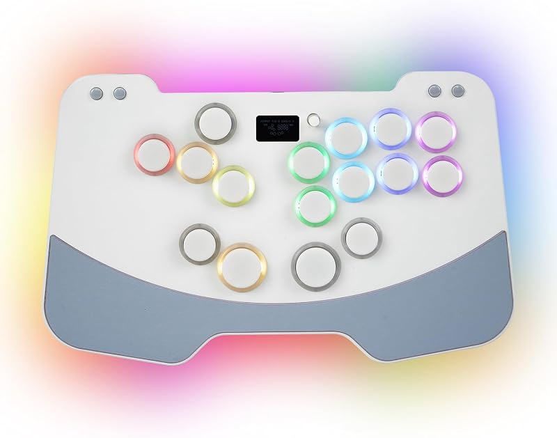 Duelpad Leverless Controller Arcade Stick, Zen16 Plus-Aluminum Leverless Controller for PC/PS3/PS4/PS5/Switch/Steam, All-Button Arcade Stick with SOCD/TURBO/Custom RGB/Hot-Swap/Low-Profile Switch