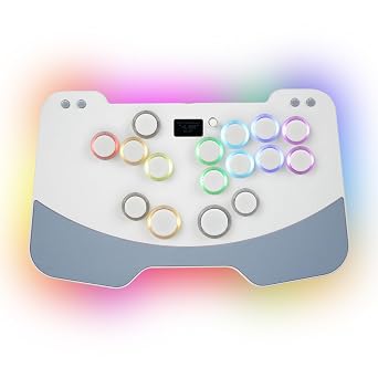 Duelpad Leverless Controller Arcade Stick, Zen16 Plus-Aluminum Leverless Controller for PC/PS3/PS4/PS5/Switch/Steam, All-Button Arcade Stick with SOCD/TURBO/Custom RGB/Hot-Swap/Low-Profile Switch Extra Large