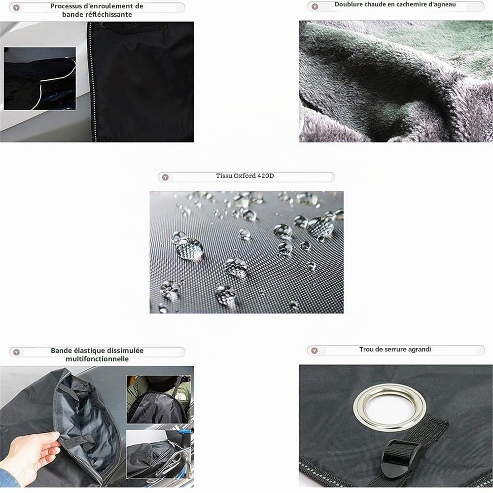 Compatible avec Piaggio MP3 YOURBAN 300 i.e. LT Couvre-Jambe en Polaire IMPERMÉABLE Couverture Thermique pour Scooter ET MAXISCOOTER Tablier DE Poitrine avec Fourrure SYNTHÉTIQUE