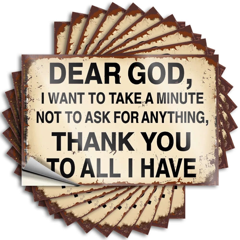 Dear God, I Want to Take A Minute Not to Ask for Anything Stickers Balcony Decor Self Adhesive | Spring Case Vinyl Sticker Pack for Football(6X9CM)