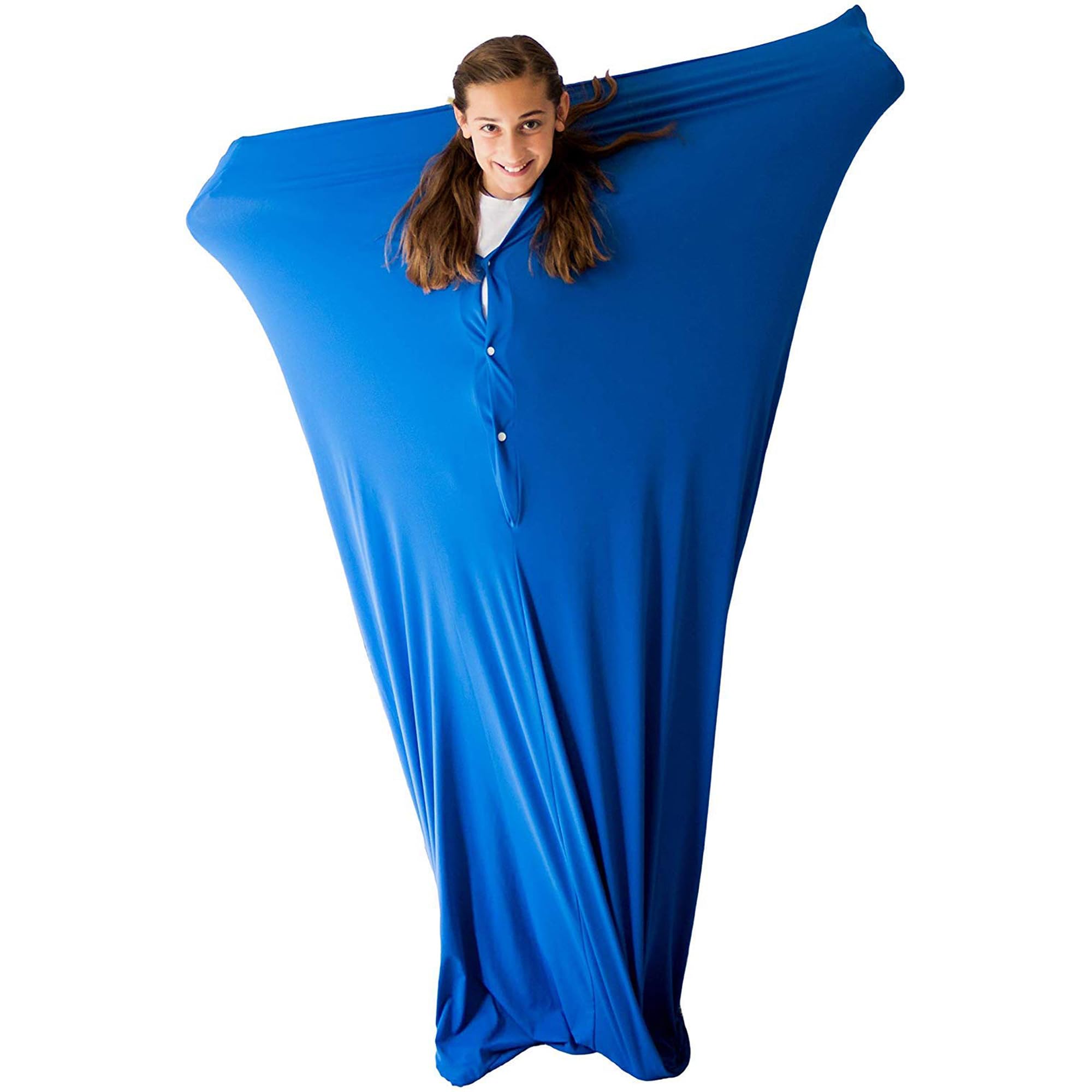 Harkla Body Sock - Sensory Socks for Kids - Stretchable Sensory Sack for Relaxation & Focus - Easy to Wash, Breathable - Blue, Size S