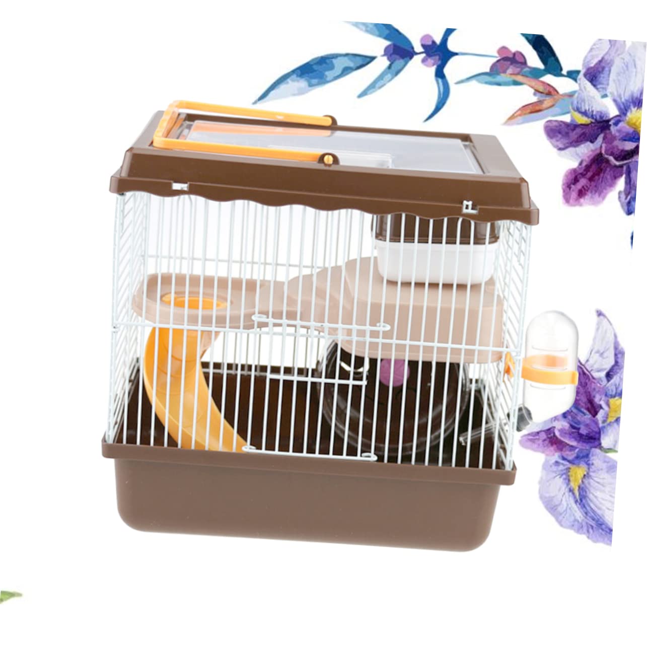 POPETPOP Cage pour Hamster avec Roue Et Réservoir Eau Maison pour Animaux De Compagnie Cage Transparente pour Petits Animaux