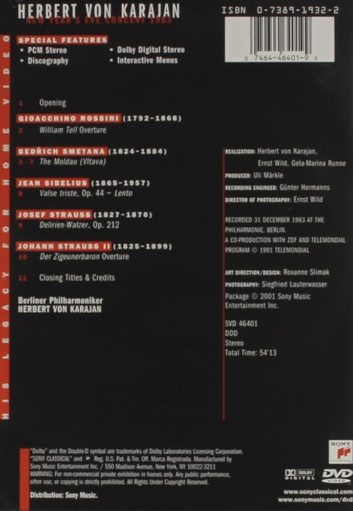 Herbert Von Karajan - His Legacy for Home Video: New Year's