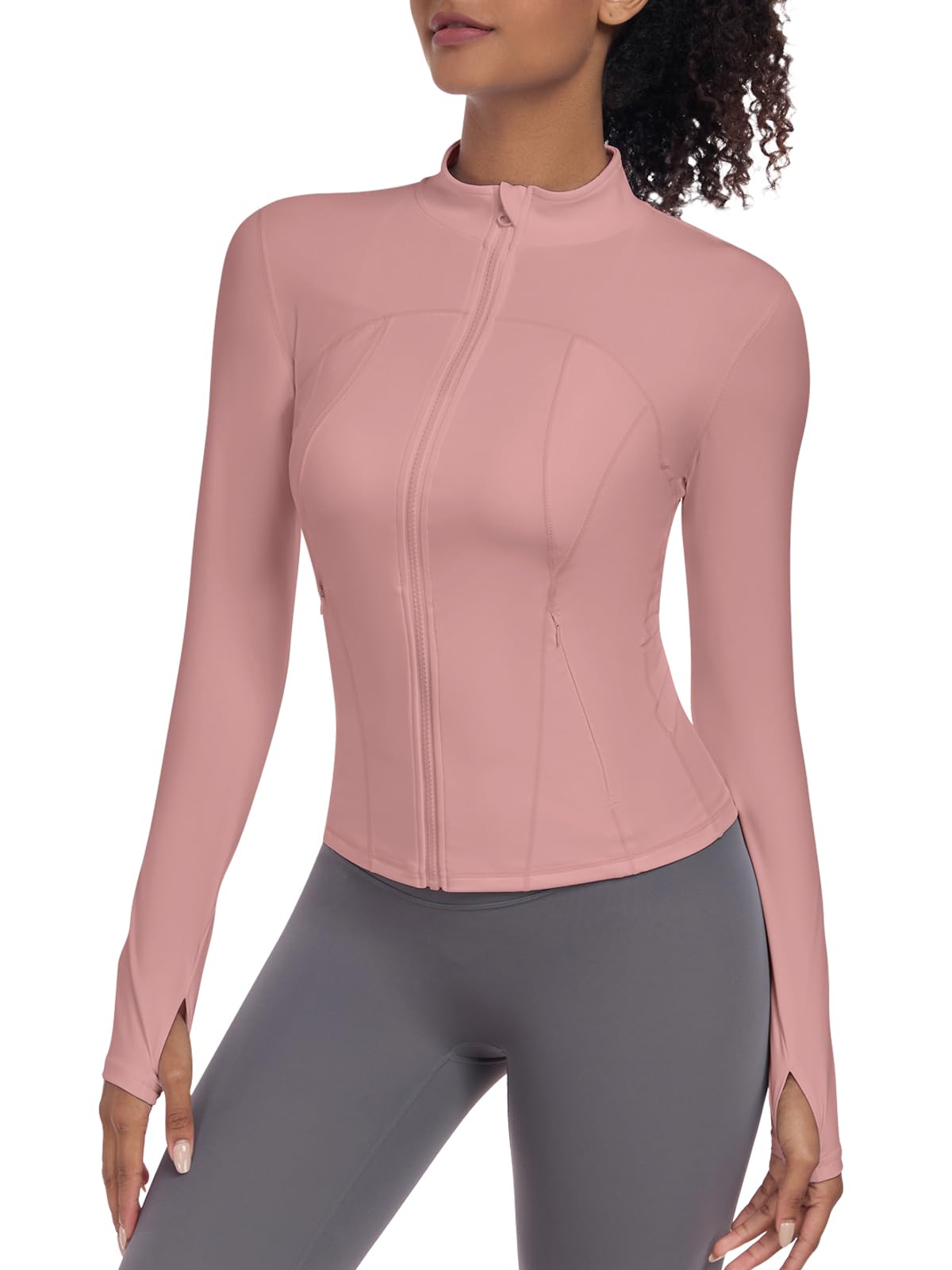 VUTRU Damen Leichte Laufjacke - Stilvolle Sportbekleidung für Damen, Atmungsaktive Sportjacke Mit Daumenlöchern und Reißverschlusstaschen