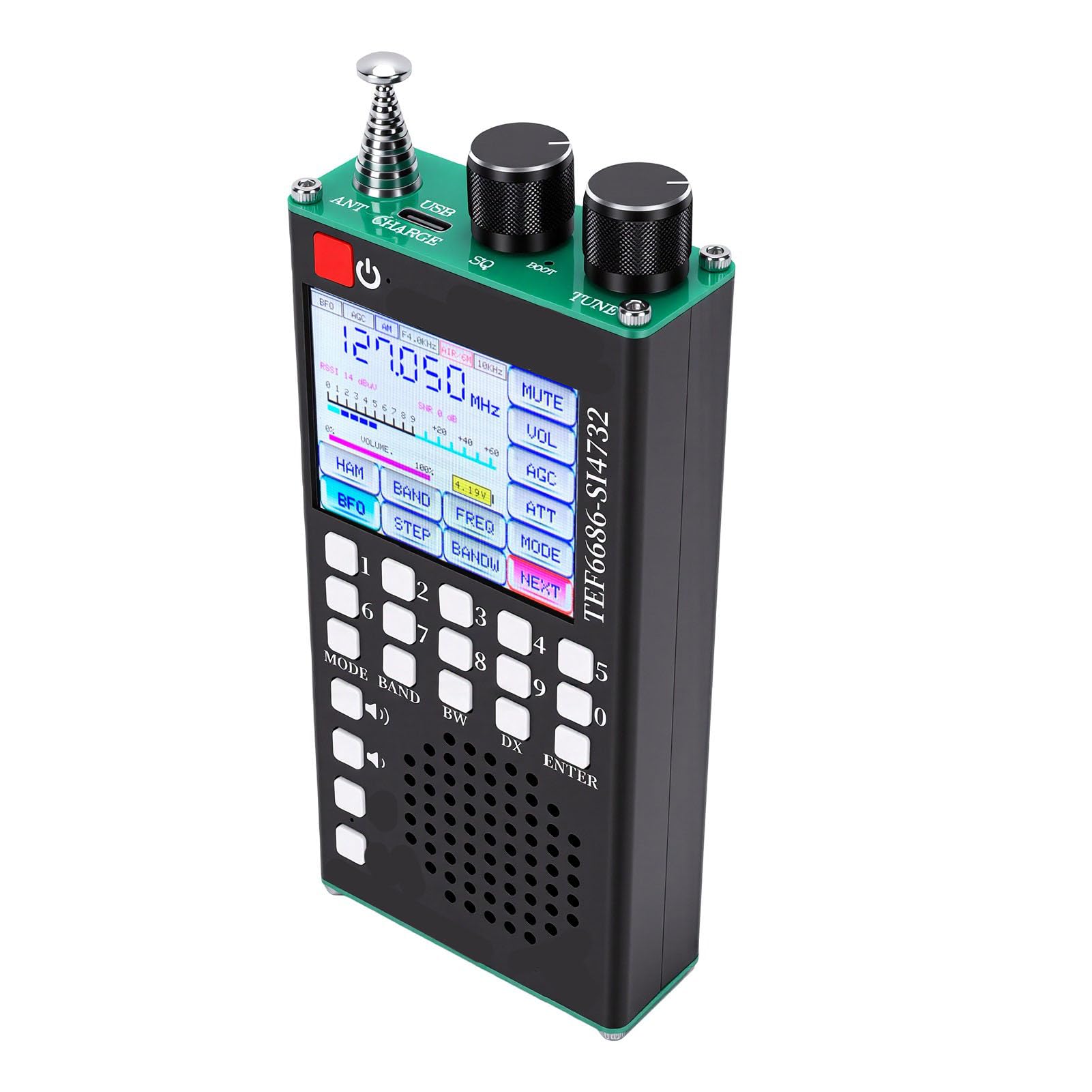 FTVOGUE Mikroradioempfänger für Air Band SSB FM AM SW LW mit D | Vollband-Multiband-Kurzwelle, Bluetooth 5.0-Lautsprecher, 2,4-Zoll-IPS-Touchscreen, 40-mm-Lautsprecher,