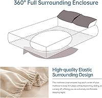 Vista 3 de Simple&Opulence Linen Fitted Sheet (1 Piece) - 14 Inch Deep Pocket Mattress Cover Natural Flax Cotton Blended Soft Breathable Bedding - Linen, Full