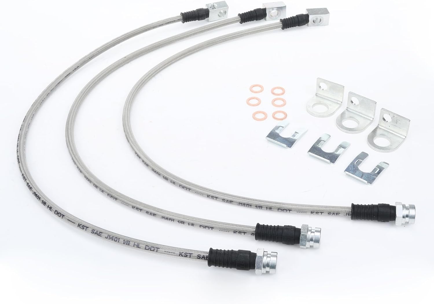 AC PERFORMANCE Stainless Steel Brake Lines for 1987-2006 Jeep Wrangler TJ/YJ/XJ - 89715, Front/Rear