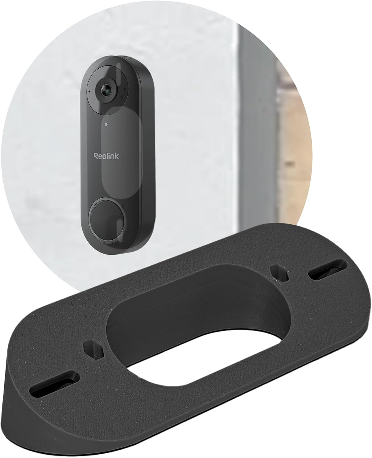 SplashNColor Angled Doorbell Mount Compatible with Reolink Video Doorbell Camera 2K 5MP – Heavy Duty ABS Reolink Mount for Secure Installation – Adjustable 35-Degree Angle for Optimal Viewing – Black