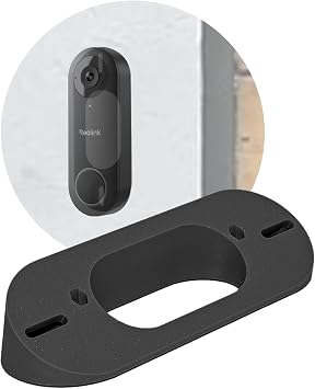 SplashNColor Angled Doorbell Mount Compatible with Reolink Video Doorbell Camera 2K 5MP Heavy Duty ABS Reolink Mount for Secure Installation Adjustable 35-Degree Angle for Optimal Viewing Black