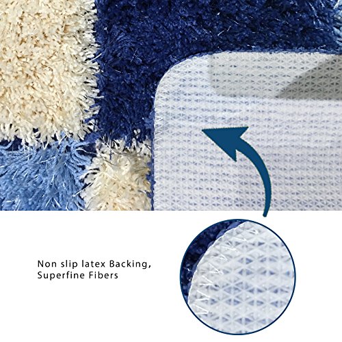 Amagical 3 Piece Bathroom Carpet Pedestal Lid Mat Toilet Cover Set Microfiber (Blue) #TOP5