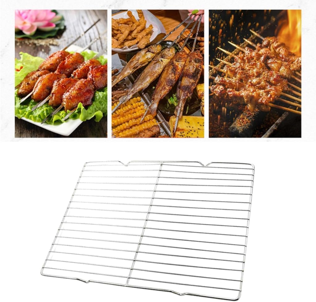 2pcs Convenient Stainless Steel Cooling and Baking Rack for Healthy Cooking