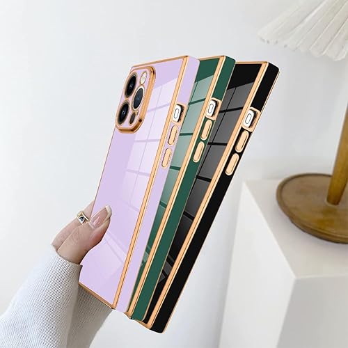 Miniatura 5 de SAKUULO Funda para iPhone 13 Pro - Bonita funda dorada chapada para mujeres y niñas - TPU suave a prueba de golpes elevado protección completa de la