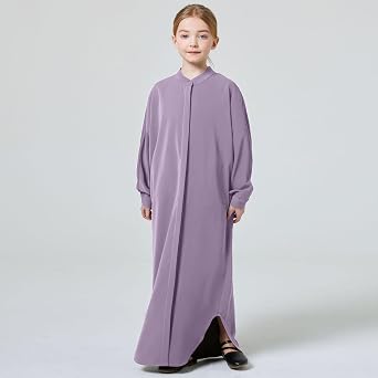 ODIZLI Girls Ramadan Abaya Muslim Batwing Sleeve Long Shirt Prayer Dress Kaftan Dubai Islamic Loose Maxi Dress