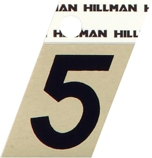 The Hillman Group 480484 Number 5 1-1/2-Inch Black and Gold Aluminum Angle Cut