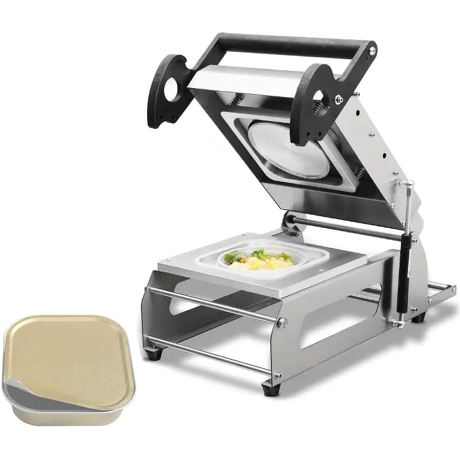 Macchina Sigillatrice a Caldo Vassoi Alimentari Commerciali,Macchina Confezionatrice Alimentare a Pressione Manuale per Scatole da Asporto,Sigillatrice per Vassoi Contenitori Alimentari 320mm