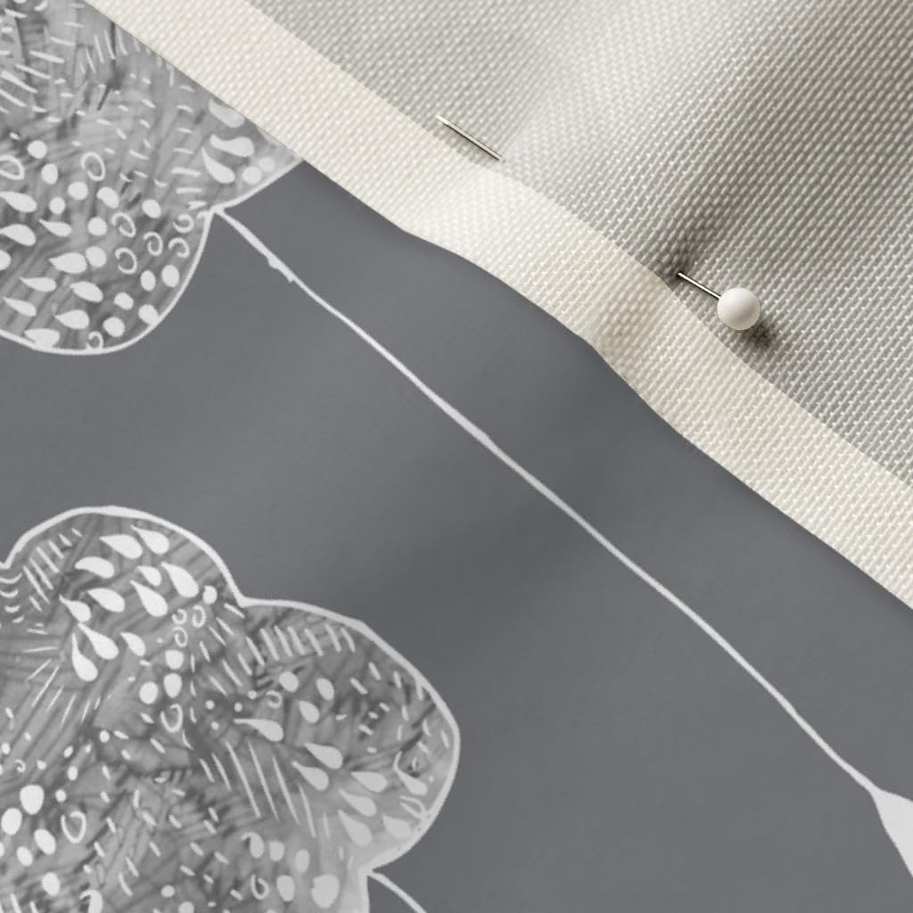 Spoonflower Fabric - Dreams Clouds Charcoal Grey Unisex Moon Star Cloud Sweet Stars Printed on Upholstery Velvet Fabric Fat Quarter - Upholstery Home Decor Bottomweight Apparel