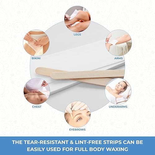 Miniatura 4 de ForPro Professional Collection Tiras depiladoras no tejidas, blancas, resistentes al desgarro, tiras precortadas para depilación, 3 pulgadas de