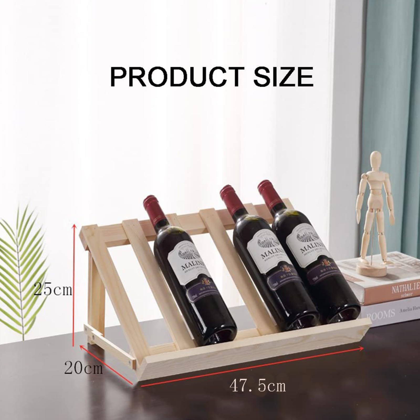 Botellero De Madera Apilable, Estante De Almacenamiento De Vino, Estantes De Almacenamiento De Vino De Bricolaje De 6 Botellas, Botellero para Cocina, Despensa, Bodega, Gabinete Charcoal