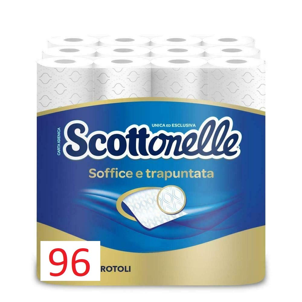 Scottonelle Carta Igienica Soffice e Trapuntata, Confezione da 96 Rotoli