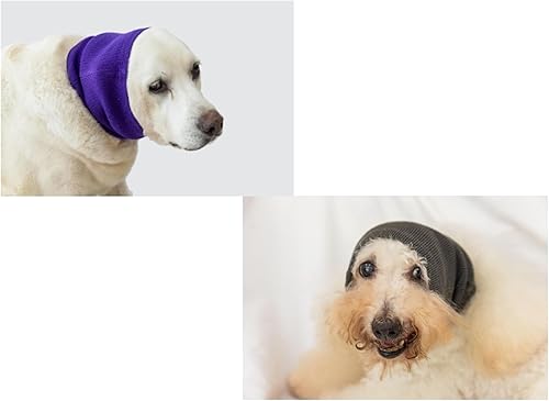 Vista 103 de Cat Head Cover Noise Protection When it Grooming Hematoma Ear Wrap for Cats Wine+Purple S