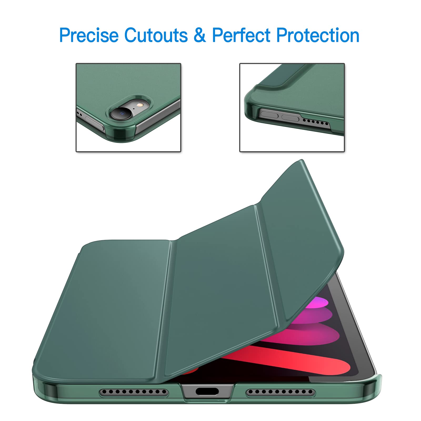 Custodia JETech Per IPad Mini 7/6 (2024/2021) - Cover Sottile Con Retro Rigido E Funzione Svegliati/Sonno - Nero - Foto 4