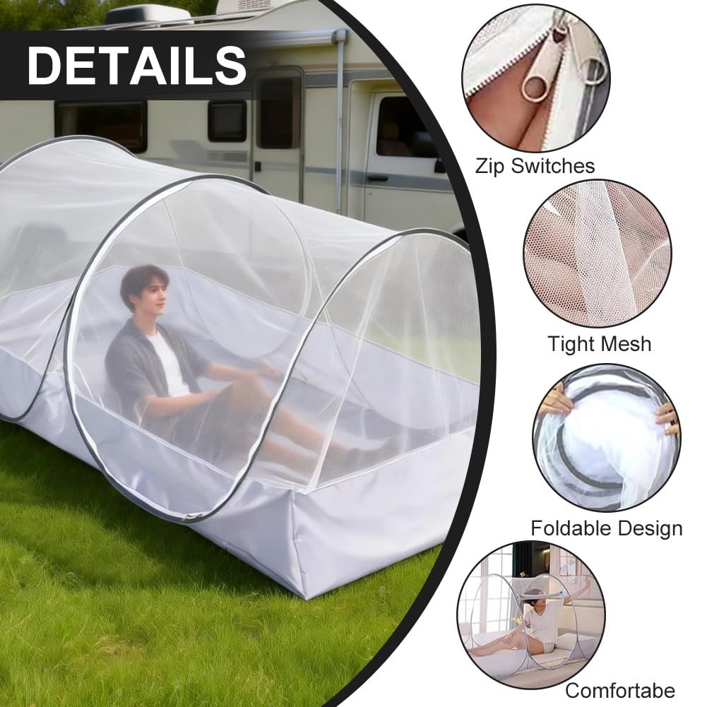 Zanzariera pop-up, 200 x 100 x 73 cm, pieghevole, da campeggio, da viaggio, per casa, all'aperto, campeggio, facile da riporre e trasportare