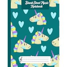 unicorn Pattern Blank Sheet Music Notebook Wide Staff Manuscript Paper |Sheet Music Notebook | Musical symbol guides included | Paperback | 8.5inx11in, 120pages