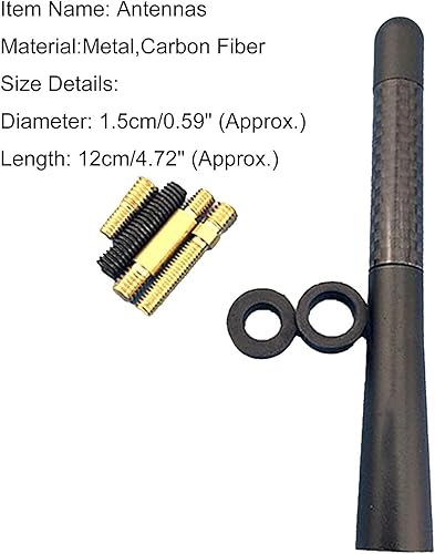 Miniatura 4 de Antena universal para coche creativo moler metal arenáceo a prueba de agua corta modificada antena de radio AMFM Radio vehículo antena de radio de