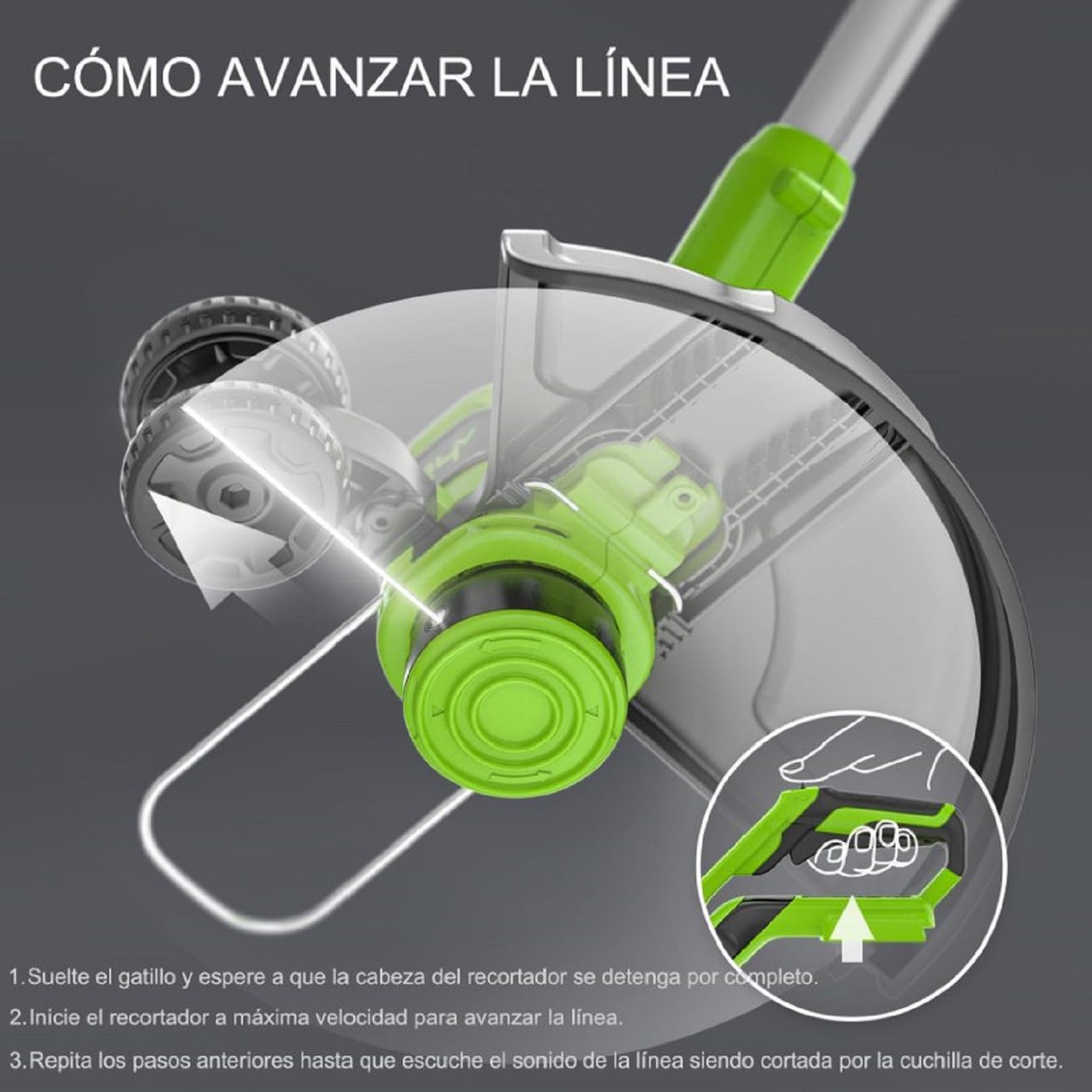 Greenworks 40V Cortabordes a Batería con Rueda para Jardines Pequeños y Medianos, 33 cm Ancho de Corte, Alimentación Automática Hilo Nylon 1,65 mm, SIN Batería ni Cargador(40 V) G40LT33