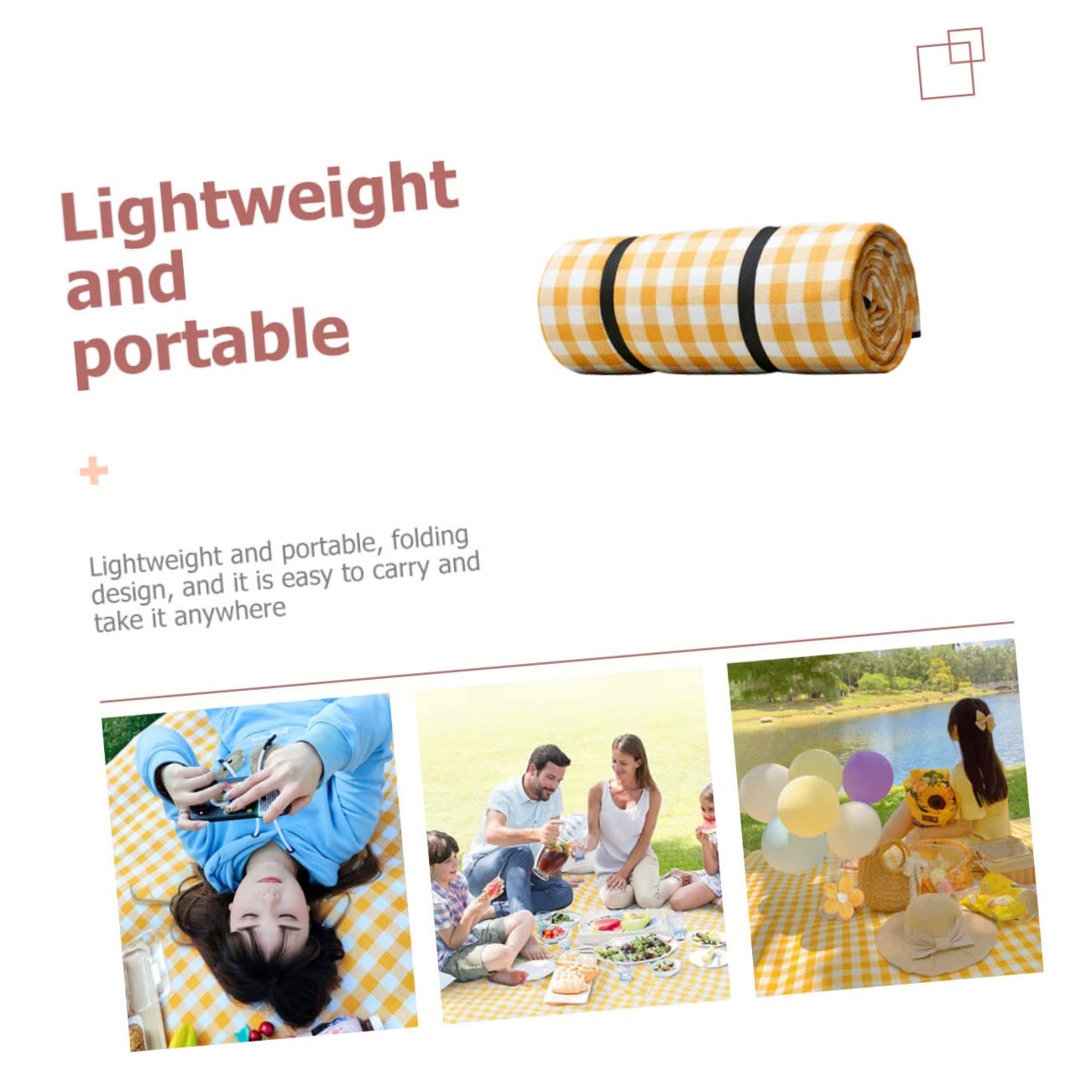 INOOMP Materassino da Spiaggia Spesso Design Colorato Portatile per Picnic, Campeggio e attività Outdoor