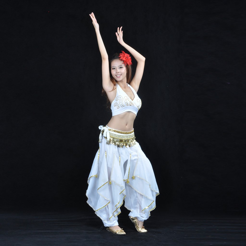 Enakshi Womens Belly Dance Harem Pants Tribal Baggy Arabic Halloween Pants Costumes White| Clothing, Shoes & Accessories|Dancewear|Adult Dancewear|Belly Dancing-image-3