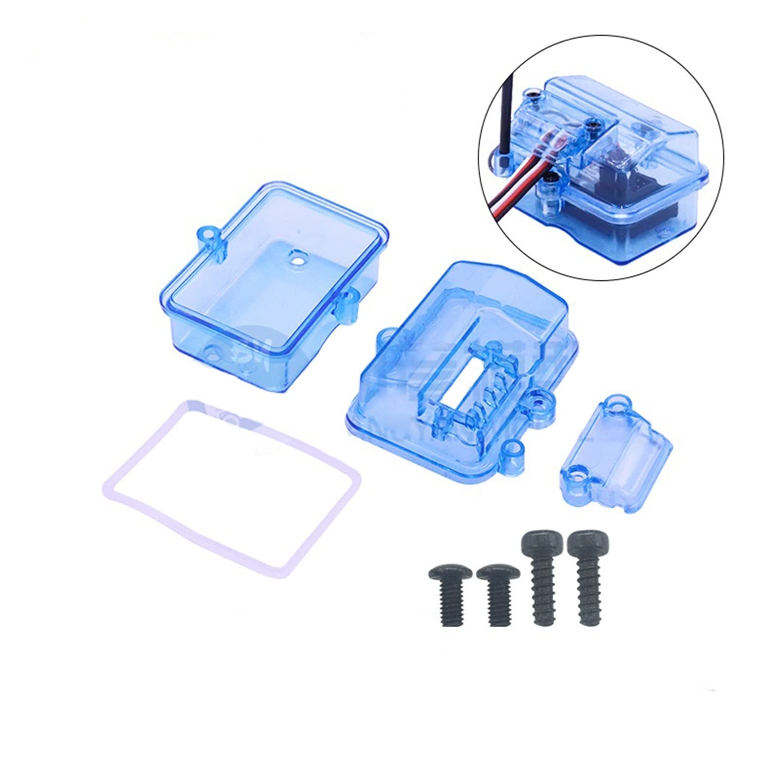 DingMotuo 1PCS 523539mm Sealed Waterproof Receiver Box - Plastic Equipment Case for RC Boat/Cars, Ideal for Storage Accessories