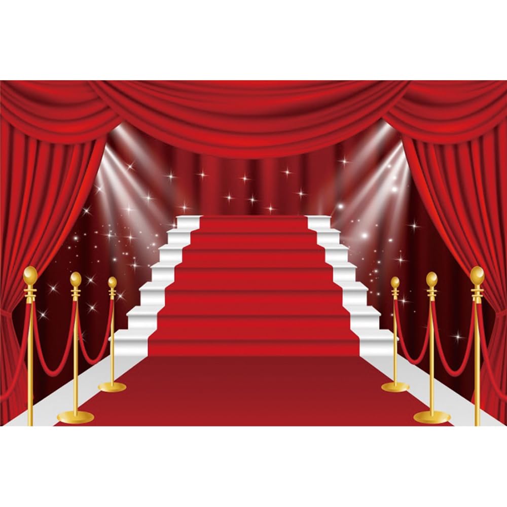 Red Carpet Backdrop 12x8ft Fabric Award Ceremony Party Decoration Movie Night Party Backdrops VIP Birthday Graduation Prom Events Background Wedding
