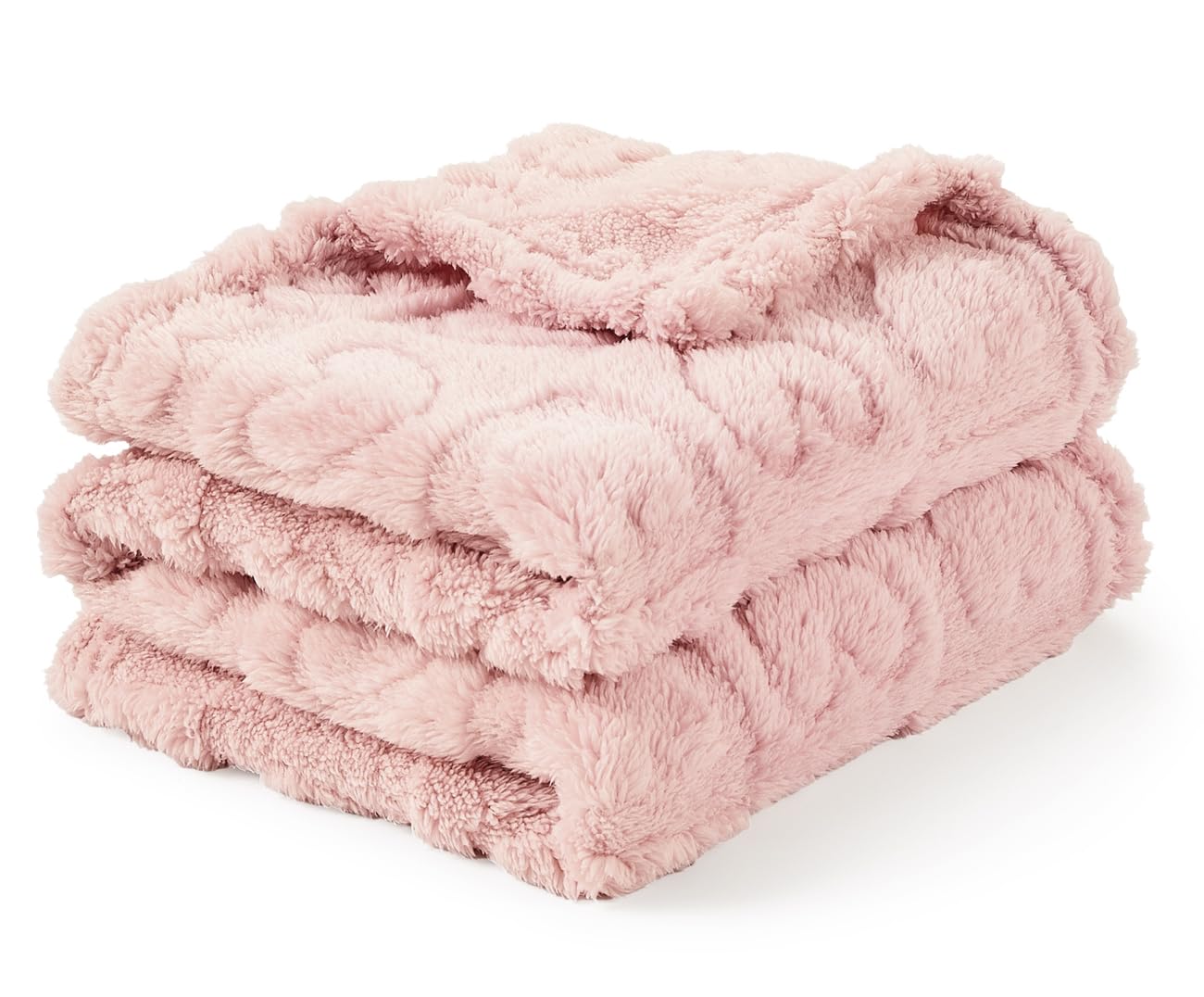 CREVENT 76X102CM Cozy Soft Warm Sherpa Baby Blanketfor Girls Boys, Newborn Essentials for Infant, BabyShower - Pink Heart