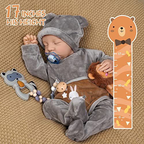 Jizhi Lifelike Reborn Baby Dolls - Soft Cloth Body 17 Inches Realistic Newborn Baby Dolls Real Life Baby Dolls With Feeding Kit Accessories For Kids Or Collection #TOP3
