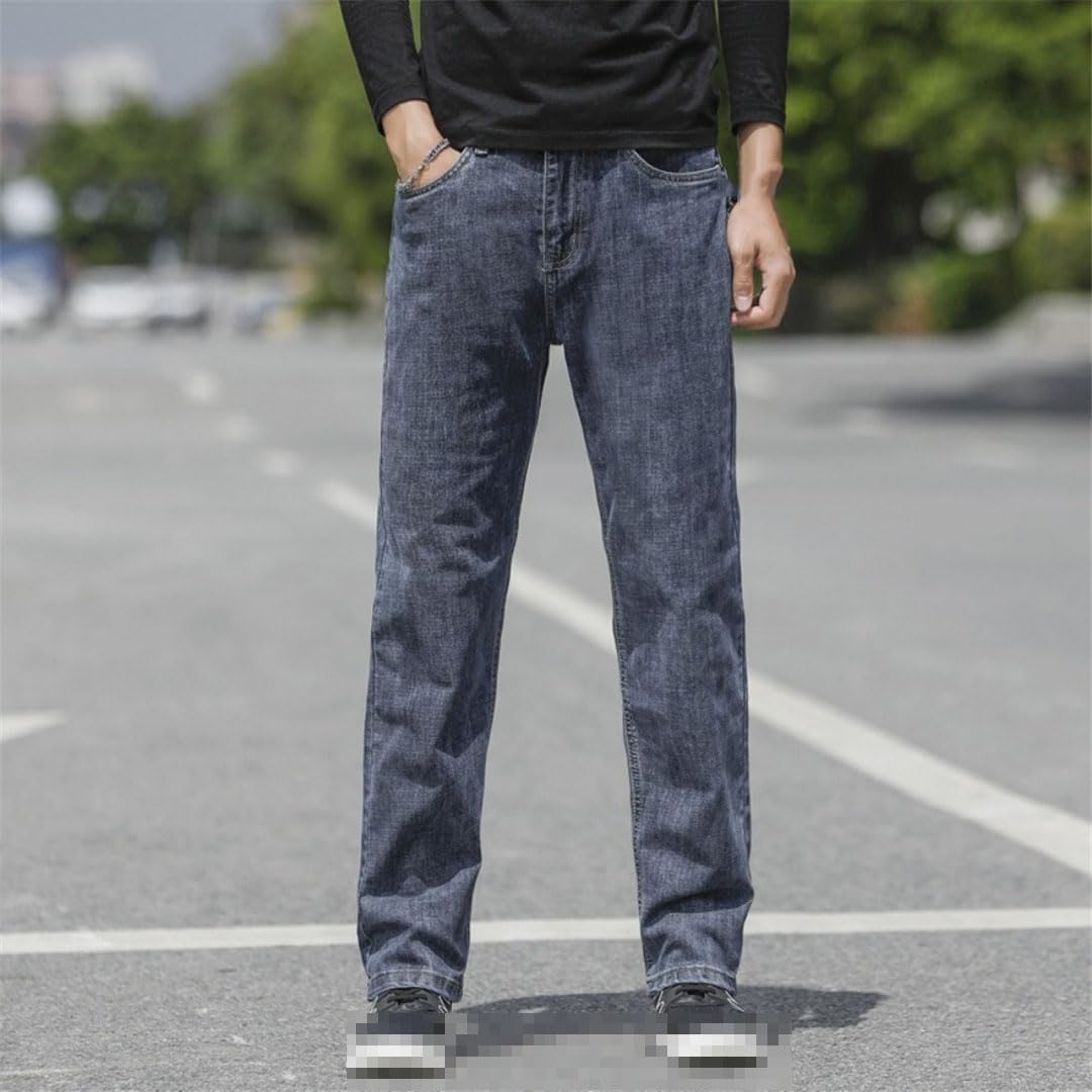 Vogrtcc Pantalones Largos Rectos Sueltos para Hombre Jeans Casuales Elásticos