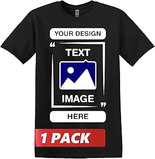 Custom T-Shirts - Personalized Unisex Crewneck Tee Shirt - Customize Your Image, Text & Photo - Men Women Adult