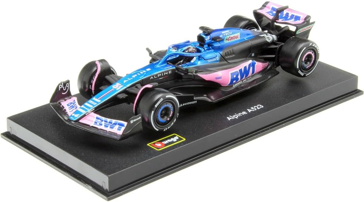 Bburago - Charles Ocon Formula 1 Alpine 2023 with Helmet - 1:43 Vehicle Reproduction - Racing Collection - Collectable Children's Toy from 3 Years - 38073O