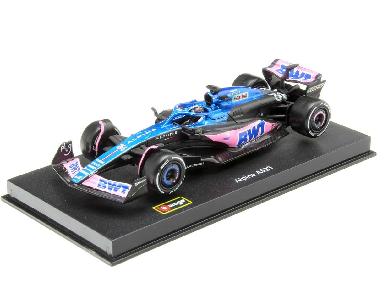 Bburago Formula 1 F1 BWT ALPINE TEAM A523 (2023) WITH HELMET OCON - 1:43 Scale - Incredibly Detailed Die-Cast Replica Collectible Model Race Car