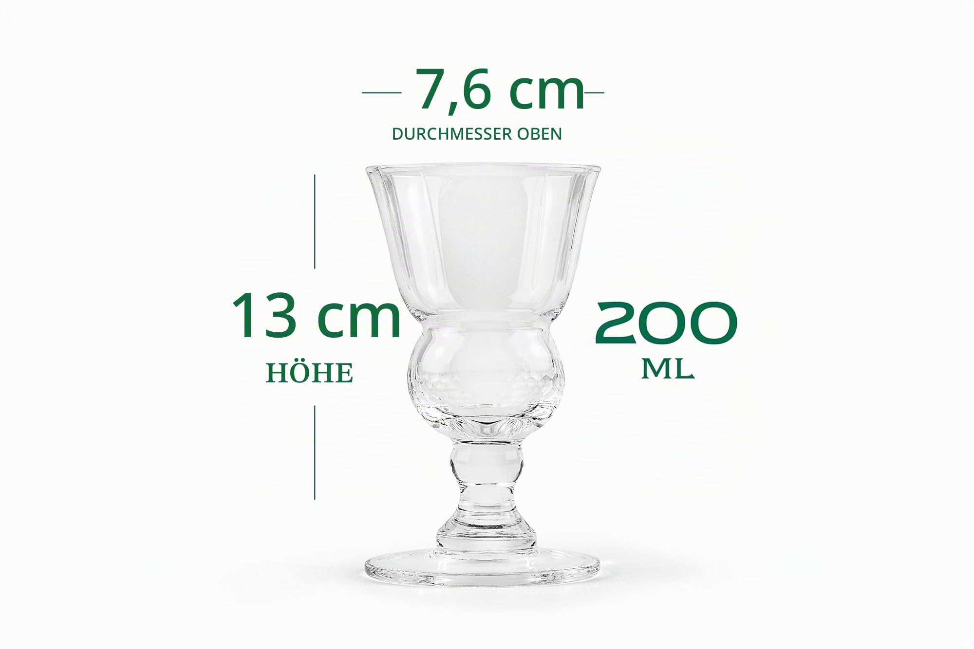 Kristall Absinth, Sambuca, Raki, Pastis, Ouzo Gläser | 4er Set | 200 ml Pontarlier Stil Gläser mit Bubble Reservoir für den Perfekten Louche Effekt | Spülmaschinenfest Bleifreies Pressglas