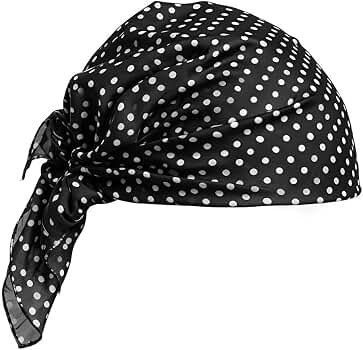 Amazon.com: Black Polka Dot Scarf Bandana for Women Vintage
