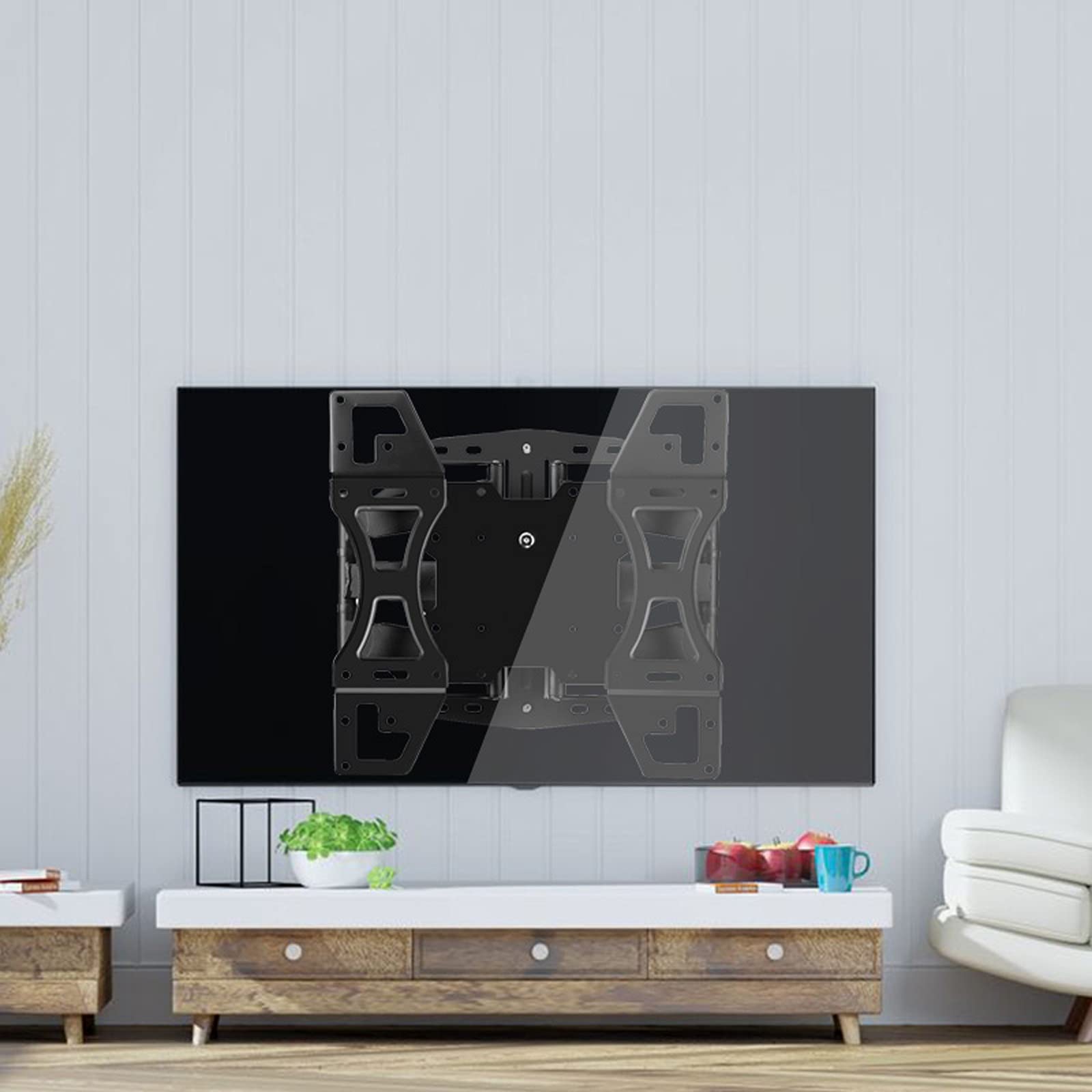 tv Stand Multifunzionale a sei braccio TV Stand Full Motion. TV Staffa a parete Staffa Swivels Tilts Extension per la maggior parte dei 26-65 pollici TV, max VESA 40. 0x400mm fino a 99 libbre .per cas