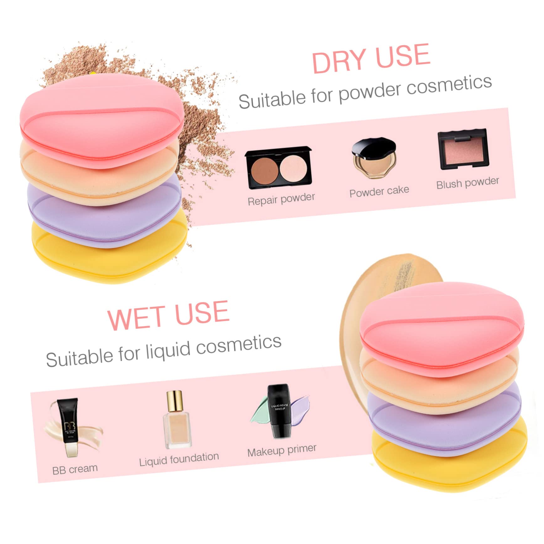 FRCOLOR 20pezzi Spugne Per Make-up Spugnette Riutilizzabili Per e Facile Per e Asciutto Per e
