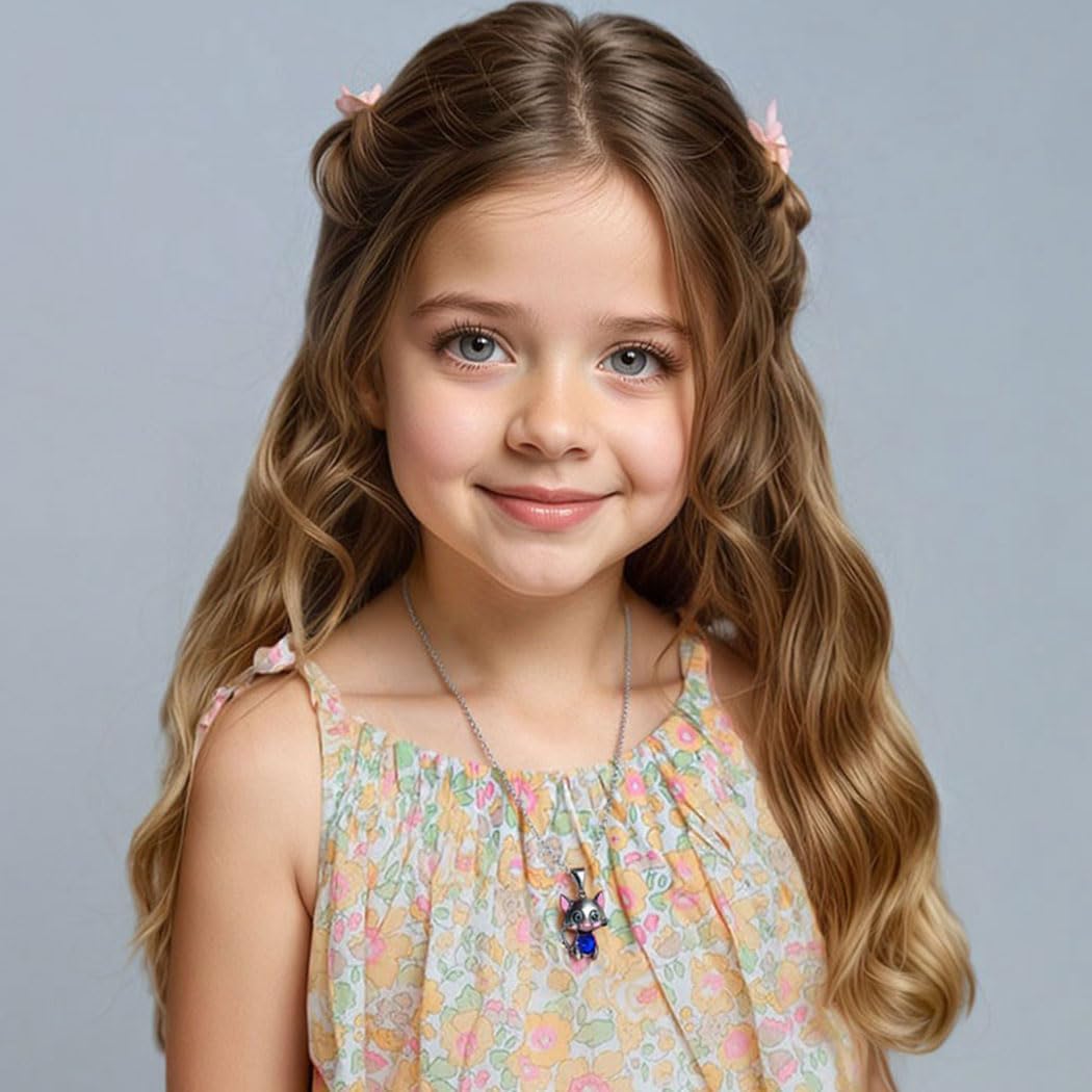 Black Cat Necklace - Cute Cat Heart Necklace with Rhinestone Heart - Jewelry for Women and Teen Girls - Image 2