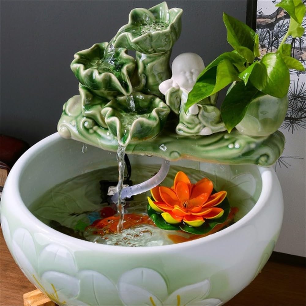 Fuente de Mesa Fuente de Escritorio con Cascada Decorativa, Ideal for Sala Estar y Otros Lugares Fuente de Agua Decorativa(XL)