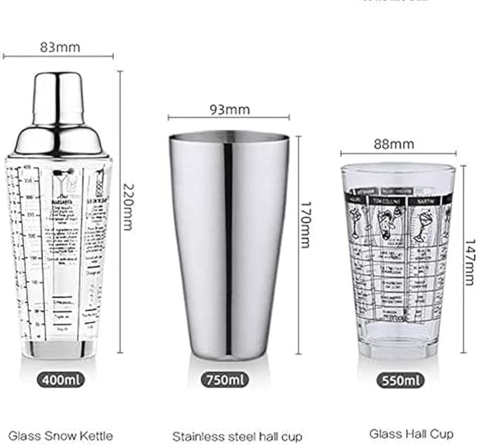 Set de Coctelería de Acero Inoxidable con Coctelera 350ml miniatura 4