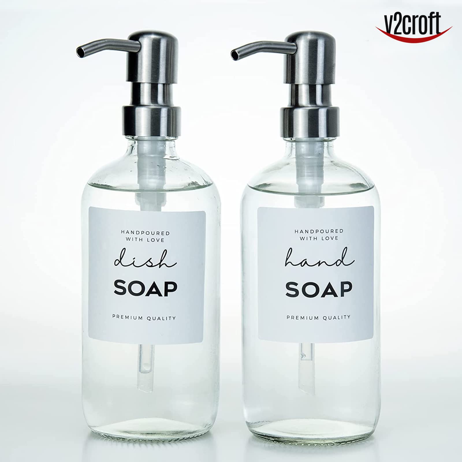 36 etichette impermeabili per bottiglie, dispenser di sapone per mani, minimalista, per bagno, cucina, piatti, dispenser per lozioni, shampoo, balsamo, 6 x 7 cm (bianco